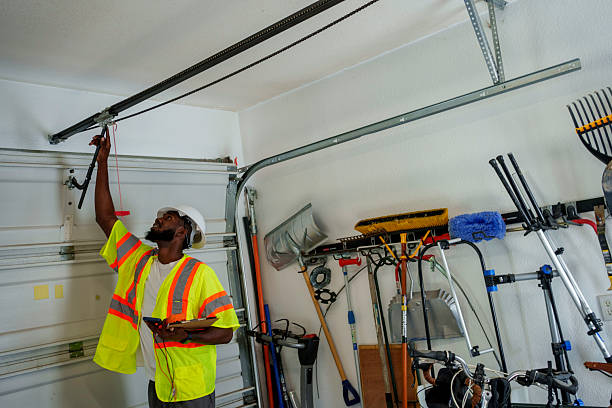 Professional Garage Door Panel Replacement technician working in Bensenville, IL